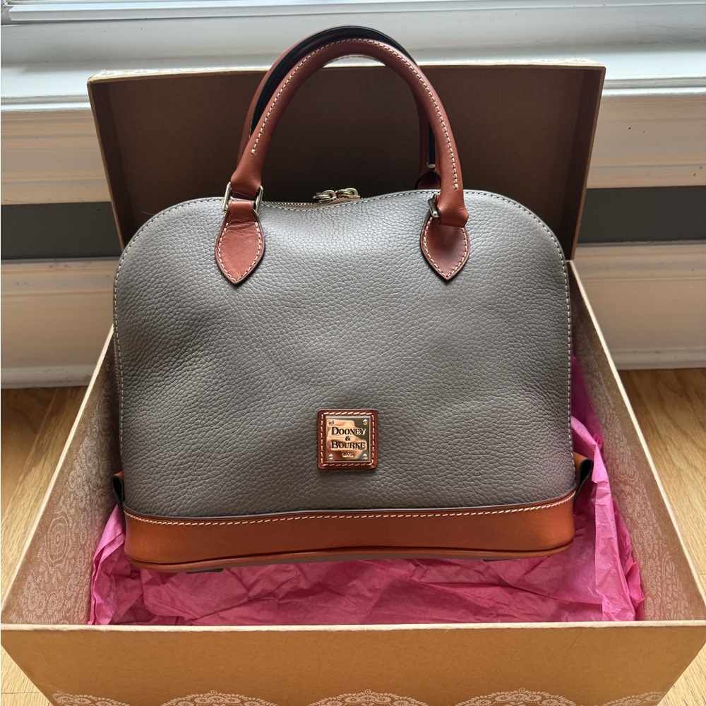 Dooney & Bourke Satchel Zip Zip Bag Dome Crossbody Pebble Gran Leather Charcoal